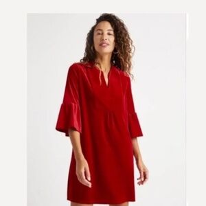 Jude Connally Red Velvet Dress